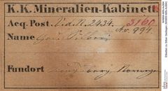Etiketten zu Silber Gediegen (NHMW-MIN-Av994)